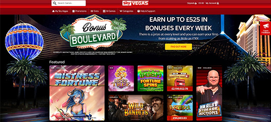 RNG Casino Games at Sky Vegas